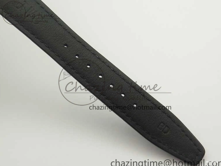 MIROTIME 0420 Fashionable Portofino Automatic SS TWF 1:1 Best Edition Silver Dial SS Markers on Black Leather Strap A 7200